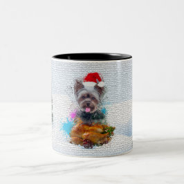 Funny, Niedlich Yorkie Dog Weihnachten Zweifarbige Tasse