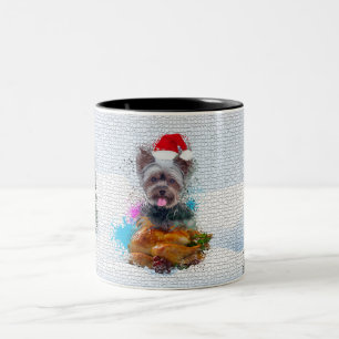 Funny, Niedlich Yorkie Dog Weihnachten Zweifarbige Tasse