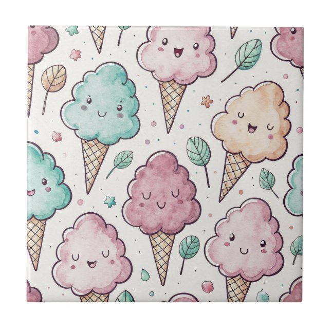 Funny niedliche Baumwollbonbons Kawaii nahtlos Mus Fliese (Vorderseite)