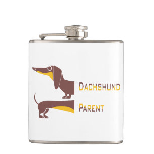 Funny niedliche Dackel für Langhundeeltern Flachmann