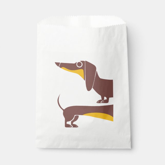 Funny niedliche Dackel für Langhundeeltern Geschenktütchen (Vorderseite)