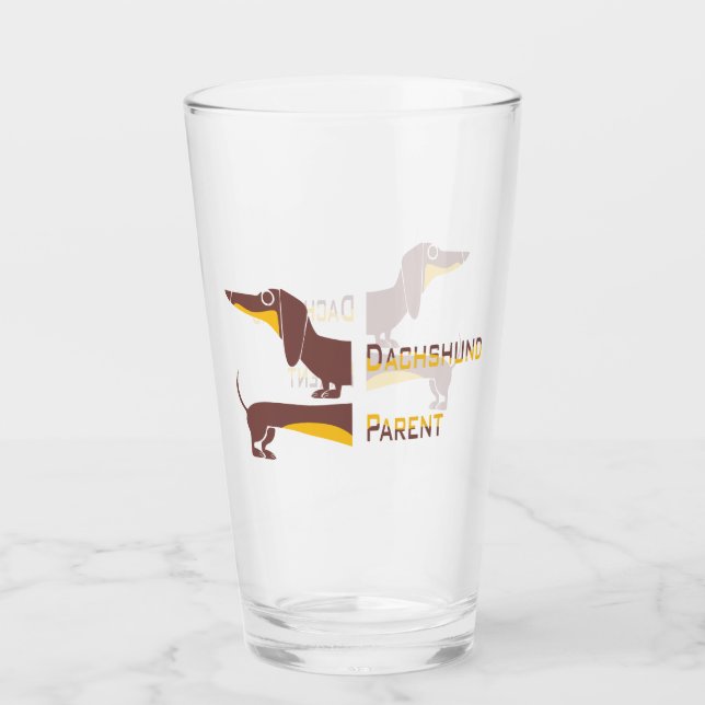 Funny niedliche Dackel für Langhundeeltern Glas (Vorderseite)