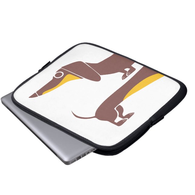 Funny niedliche Dackel für Langhundeeltern Laptopschutzhülle (Vorne Knopf)