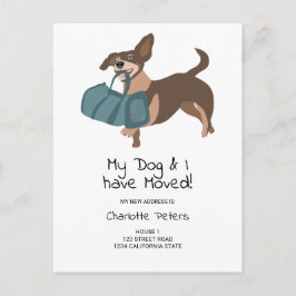 Funny niedliche Dackel Hunde-Abbildung bewegt Ankündigungspostkarte