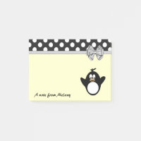 Funny niedliche Girly Pinguin Polka Punkte Monogra