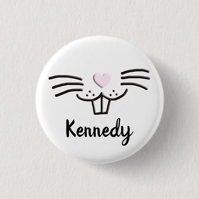 Funny niedliche Grill individuelle Name Ostereierj Button (Vorderseite)