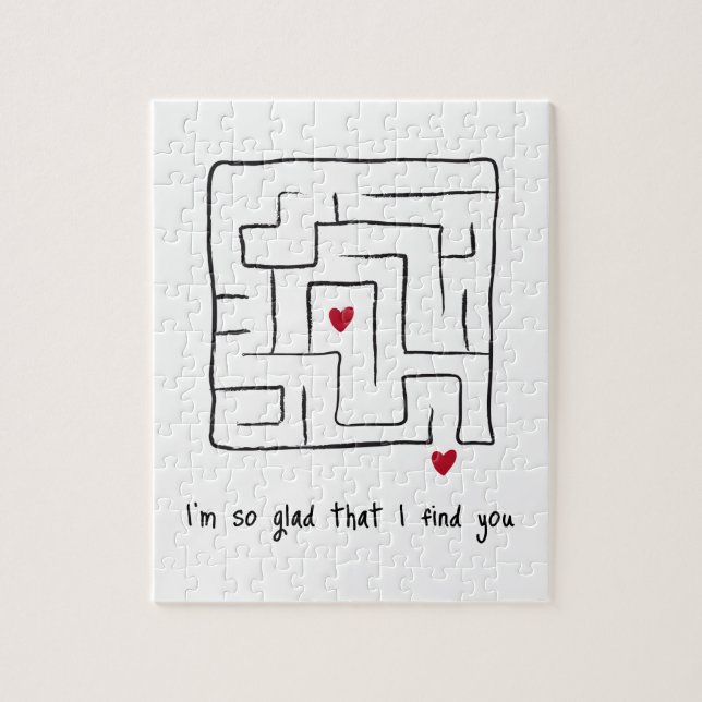 Funny Niedliche handgezogen Maze Valentine Geschen Puzzle (Vertikal)