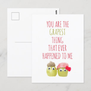 Funny niedliche Veganer Grapest Sache Valentine Po Postkarte