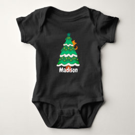 Funny Niedlichen Weihnachtsbaum Katze Personalisie Baby Strampler