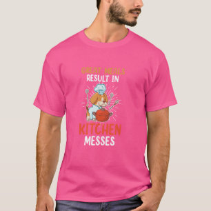 Funny Niedlicher Hund Kochen Koch Große Mahlzeiten T-Shirt