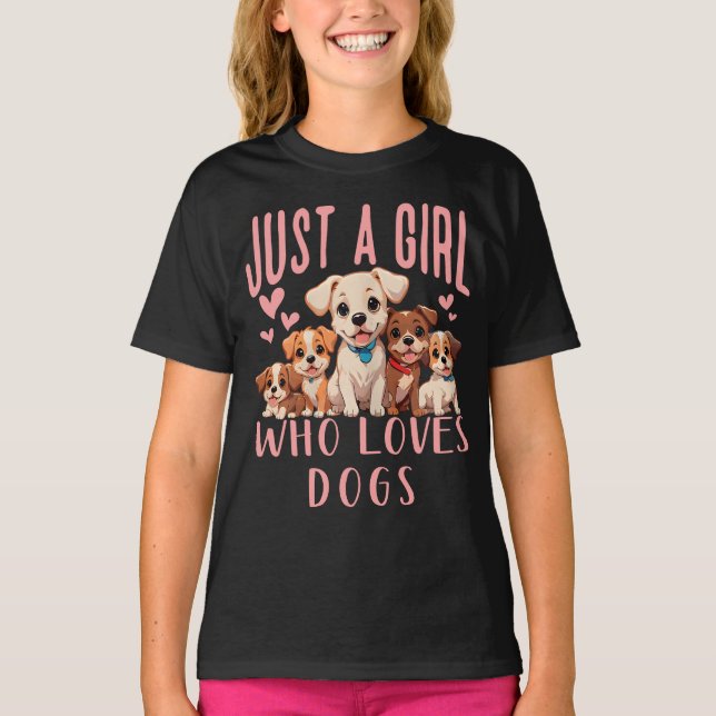 Funny Niedlicher Hund Welpe Lover Nur ein Mädchen, T-Shirt (Vorderseite)