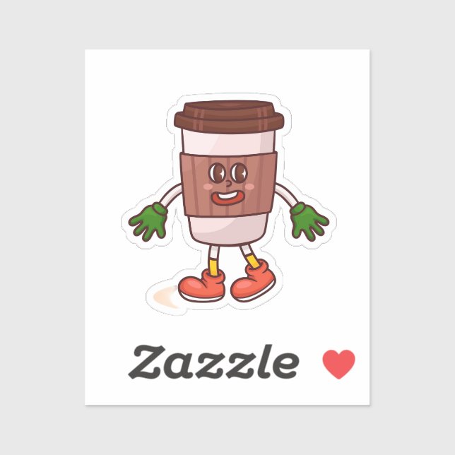Funny Niedlicher Kaffee Aufkleber (Blatt)
