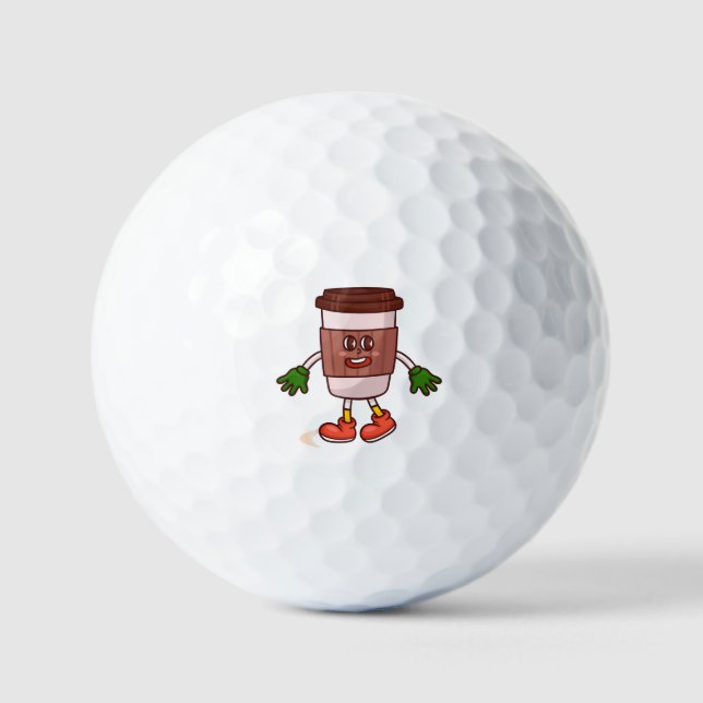 Funny Niedlicher Kaffee Golfball (Vorderseite)