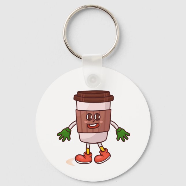 Funny Niedlicher Kaffee Schlüsselanhänger (Vorderseite)