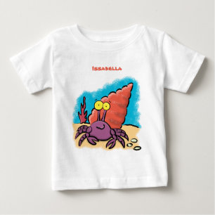 Funny niedlicher lila Cartoon Einsiedlerkrabbe Baby T-shirt