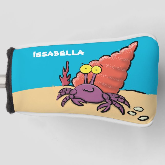 Funny niedlicher lila Cartoon Einsiedlerkrabbe Golf Headcover (Vorderseite)