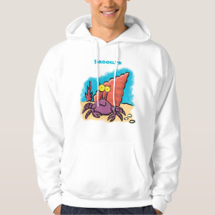 Funny niedlicher lila Cartoon Einsiedlerkrabbe Hoodie
