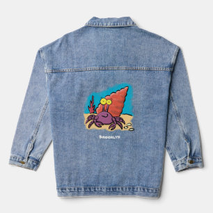 Funny niedlicher lila Cartoon Einsiedlerkrabbe Jeansjacke