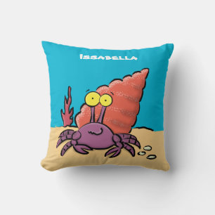 Funny niedlicher lila Cartoon Einsiedlerkrabbe Kissen