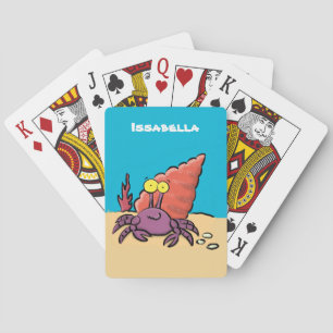 Funny niedlicher lila Cartoon Einsiedlerkrabbe Spielkarten