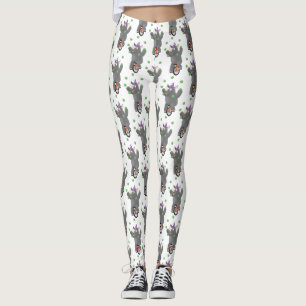 Funny niedlicher Nashorn jonglieren auf Einrad Leggings