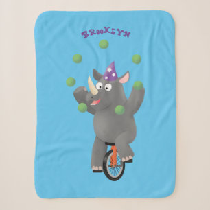 Funny niedlicher Nashorn jonglieren auf Einrad Sherpadecke