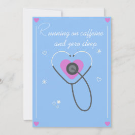 Funny Night Shift Nurse Card Running On Caffeine A Dankeskarte