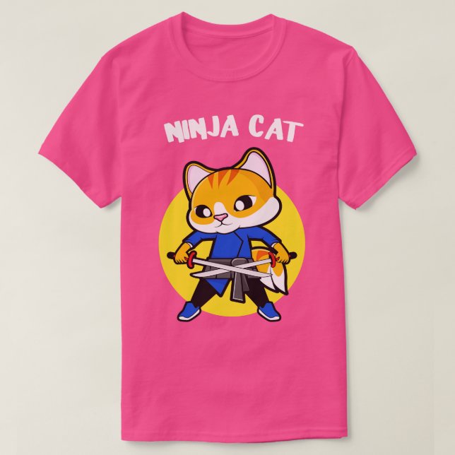 Funny Ninja Cat Cats Lover Gift T-Shirt (Design vorne)