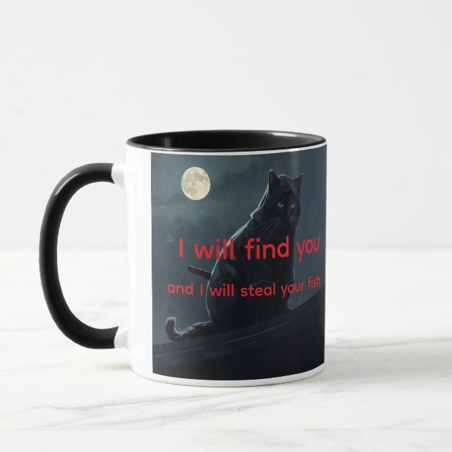 Funny Ninja Cat Meme Customizable Coffee Mug Tasse (Links)