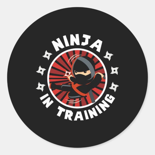 Funny Ninja im Training Karate Lover Kampfkünste Runder Aufkleber (Vorderseite)