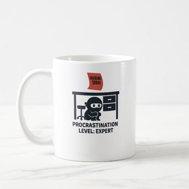Funny Ninja Prorastination Expertenangebot Kaffeetasse (Links)