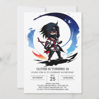 Funny Ninja Secret Agent Geburtstag Einladung