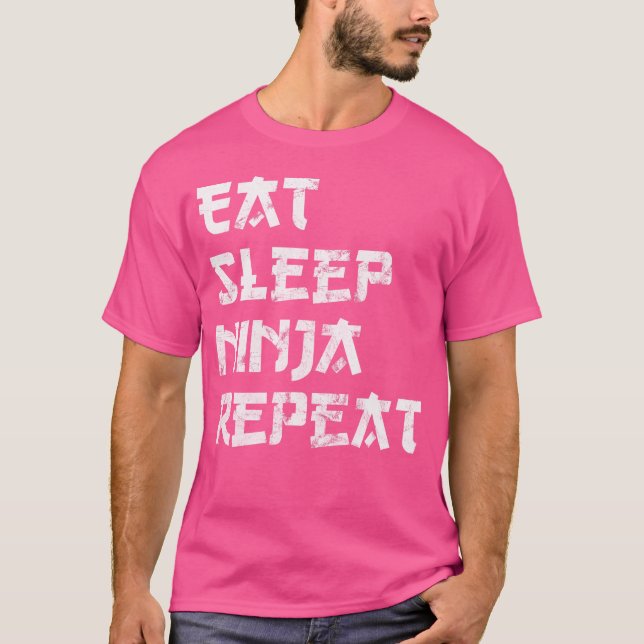 Funny Ninja Shirt Eat Sleep Ninja Repeat Karate Wa (Vorderseite)
