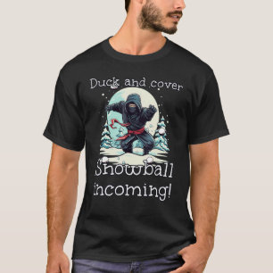 Funny Ninja Snowball Thrower Kostüm T-Shirt