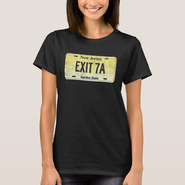 Funny NJ Staat Vanity License Plate EXIT 7A T-Shirt (Vorderseite)