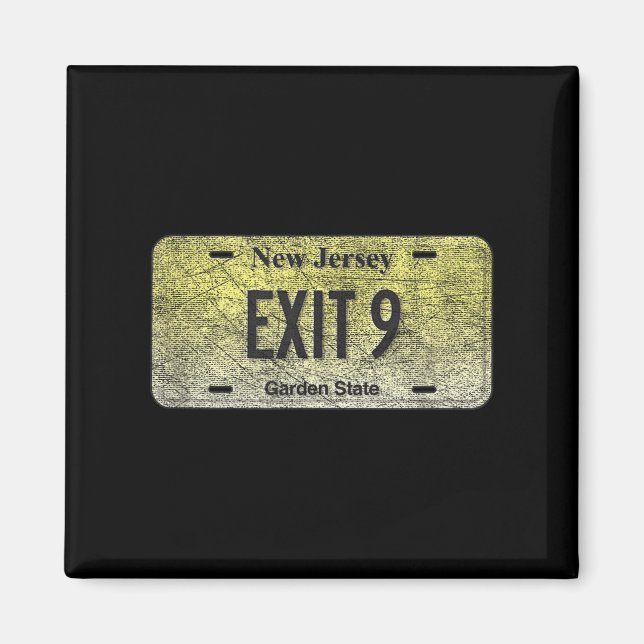 Funny Nj State Vanity License Plate Exit 9  Magnet (Vorne)
