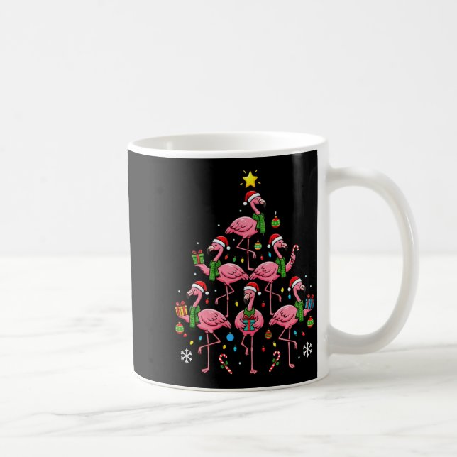 Funny Nk Flamingo Christmas Tree Santa Hats Holida Kaffeetasse (Rechts)