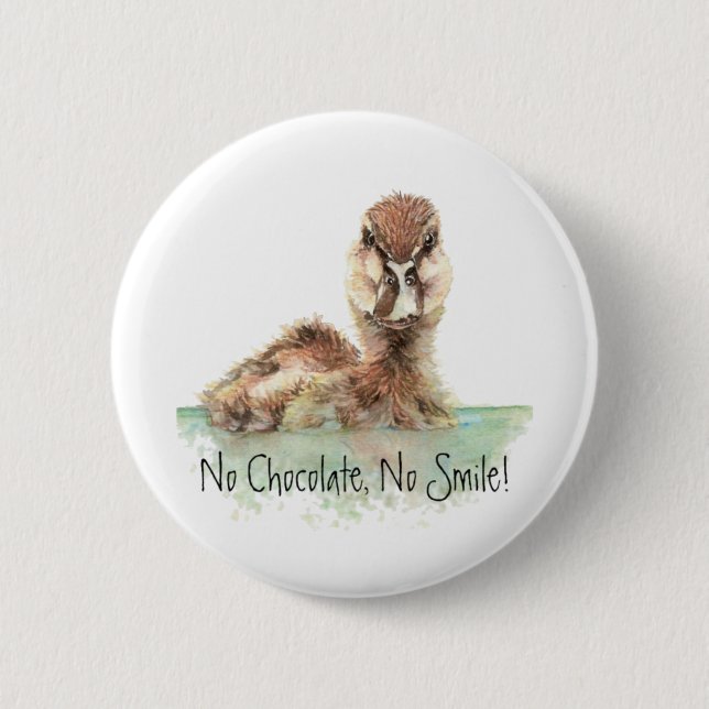 Funny, No Chocolate, No Smile, Angry Duck, Bird Button (Vorderseite)