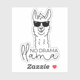 Funny No Drama Cool Llama Sticker