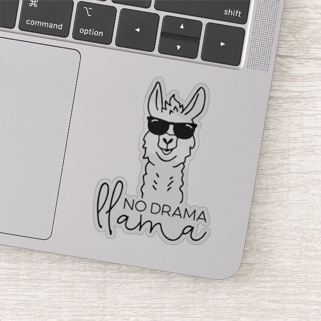 Funny No Drama Cool Llama Sticker (Detail)
