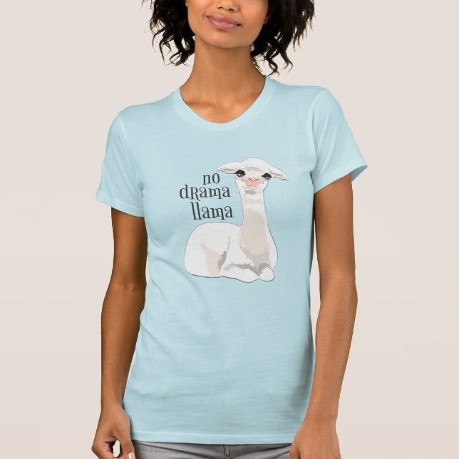 Funny No Drama Llama Pop Culture T-Shirt (Vorderseite)