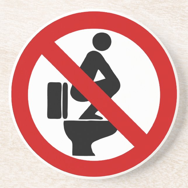 Funny NO Feed on Seat ⚠ Thai ⚠ Sandstein Untersetzer (Vorne)