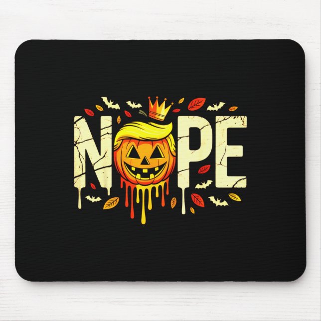Funny No Kings Halloween 2025 Distressed Usa Flag  Mousepad (Vorne)