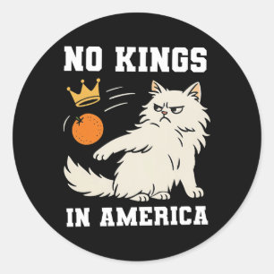 Funny No Kings in Amerika Runder Aufkleber