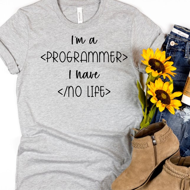 Funny No Life Coder Computer Programmer T - Shirt (Von Creator hochgeladen)