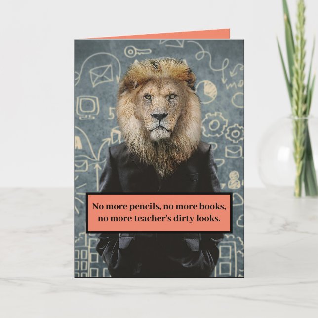 Funny No more Lehrer's Dirty sieht Abschluss aus Karte (Vorderseite)
