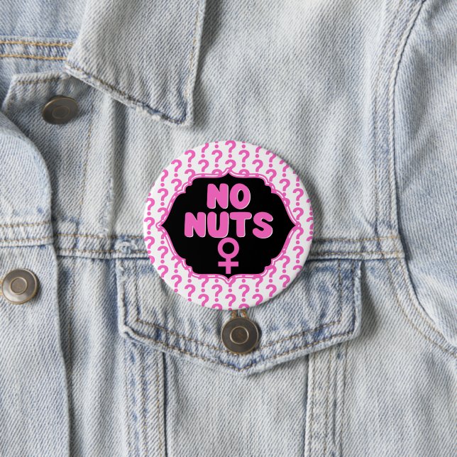 Funny No Nuts Female Symbol Pink Gender Reveal Button (Beispiel)