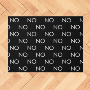 Funny NO Schwarz-weiß Introvert Minimal Fußmatte