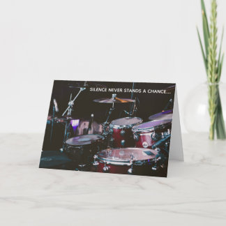 Funny No Silence Loud Drummer Geburtstagskarte Karte