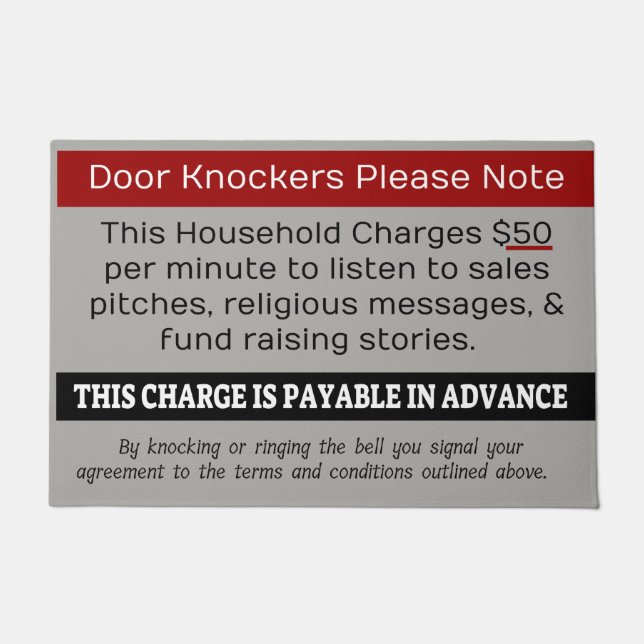 Funny No Soliciting Door Mat Sarcastic Einzigartig Fußmatte (Vorderseite)